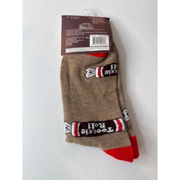 Tootsie Roll Candy Crew Socks Men’s Brown Red Fun Novelty Graphic Gift One Size - Picture 2 of 6